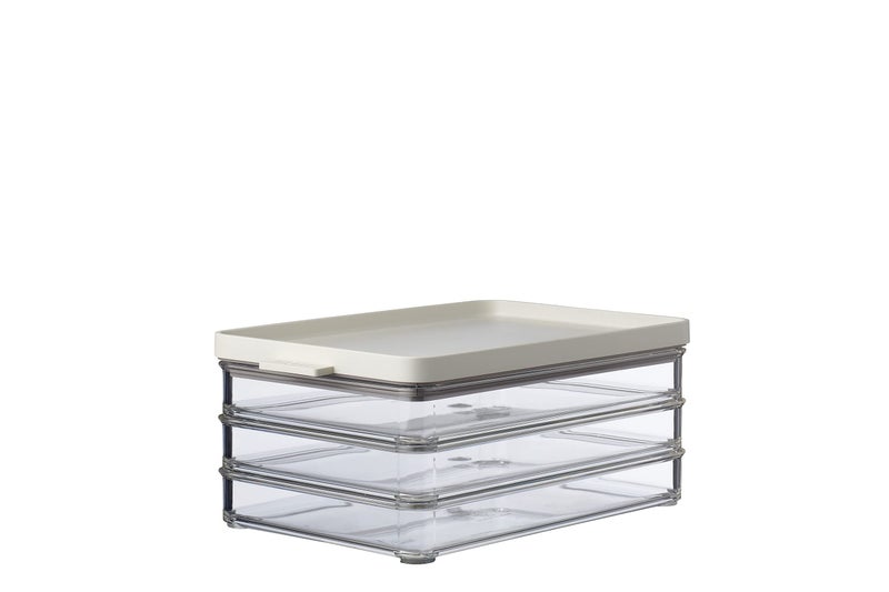Mepal Omnia Food Storage Box with Lid Set of 3 | 17oz/500ml | Ideal for Cold Cuts, Cheese, and More | Stackable design | Nordic White | BPA-Free | Made in Holland - Image 1